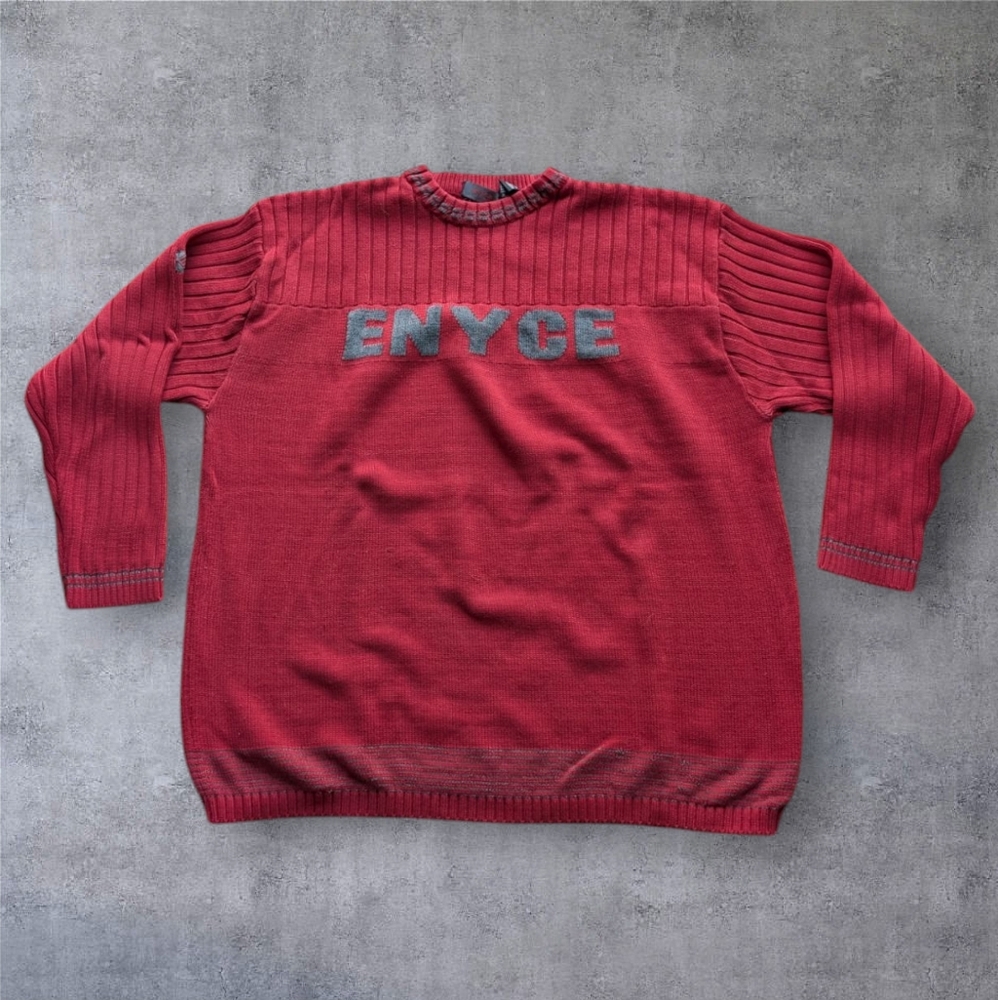Vintage 90s Enyce Clothing Sz L Hip Hop Pullover Streetwear Sweater Heavyweight